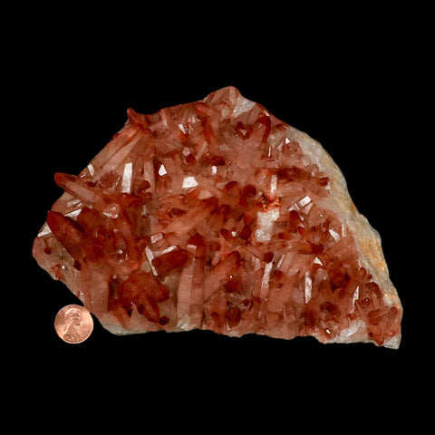 7" Natural Red Ferruginous Quartz Crystal Cluster Mineral Specimen Meknes Morocco