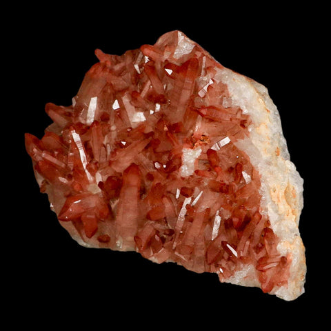 7" Natural Red Ferruginous Quartz Crystal Cluster Mineral Specimen Meknes Morocco