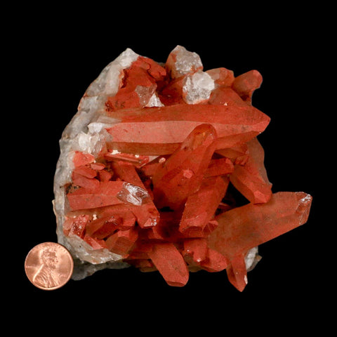 3.5" Natural Red Ferruginous Quartz Crystal Cluster Mineral Specimen Meknes Morocco