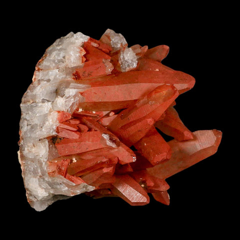 3.5" Natural Red Ferruginous Quartz Crystal Cluster Mineral Specimen Meknes Morocco