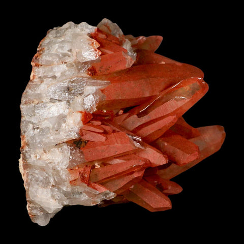 3.5" Natural Red Ferruginous Quartz Crystal Cluster Mineral Specimen Meknes Morocco