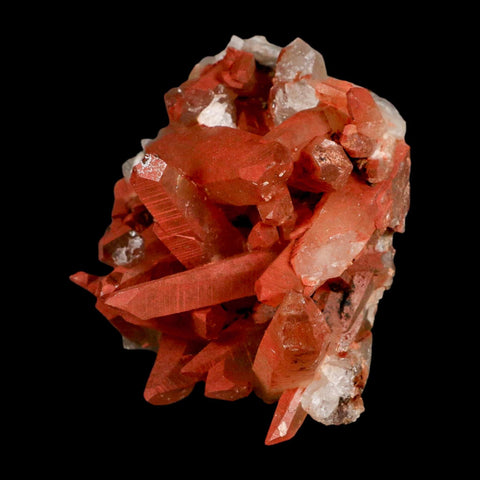 3.5" Natural Red Ferruginous Quartz Crystal Cluster Mineral Specimen Meknes Morocco