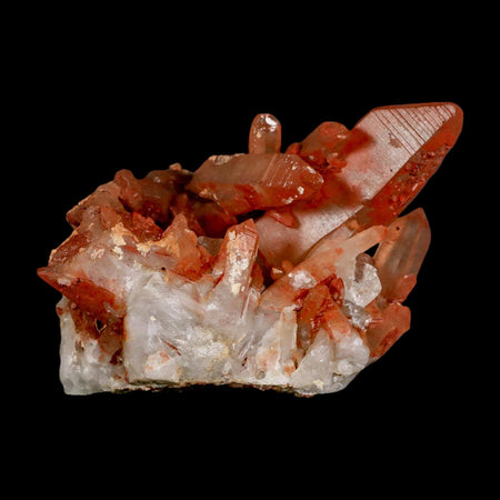 4.6" Natural Red Ferruginous Quartz Crystal Cluster Mineral Specimen Meknes Morocco