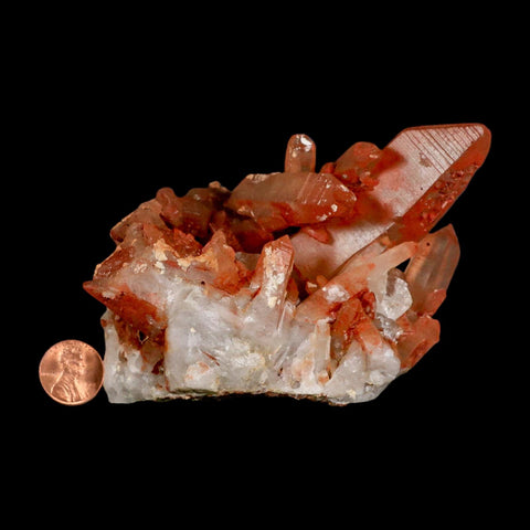4.6" Natural Red Ferruginous Quartz Crystal Cluster Mineral Specimen Meknes Morocco