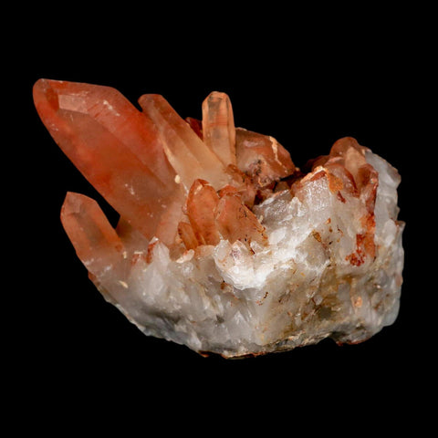 4.6" Natural Red Ferruginous Quartz Crystal Cluster Mineral Specimen Meknes Morocco
