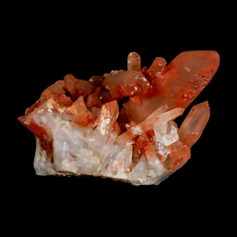 4.6" Natural Red Ferruginous Quartz Crystal Cluster Mineral Specimen Meknes Morocco