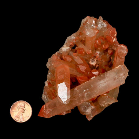 4" Natural Red Ferruginous Quartz Crystal Cluster Mineral Specimen Meknes Morocco