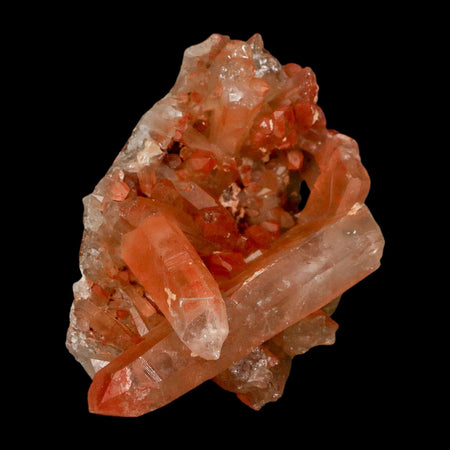 4" Natural Red Ferruginous Quartz Crystal Cluster Mineral Specimen Meknes Morocco