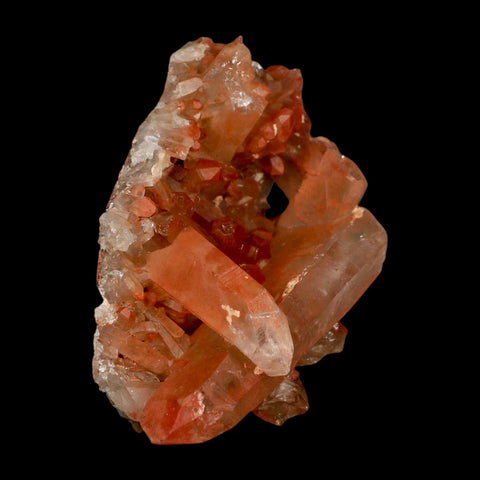 4" Natural Red Ferruginous Quartz Crystal Cluster Mineral Specimen Meknes Morocco