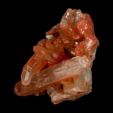 4" Natural Red Ferruginous Quartz Crystal Cluster Mineral Specimen Meknes Morocco