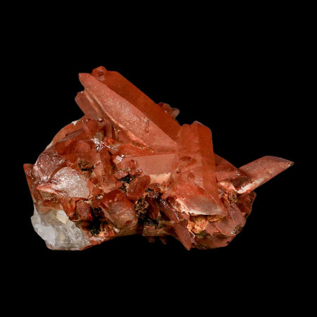 3.4" Natural Red Ferruginous Quartz Crystal Cluster Mineral Specimen Meknes Morocco