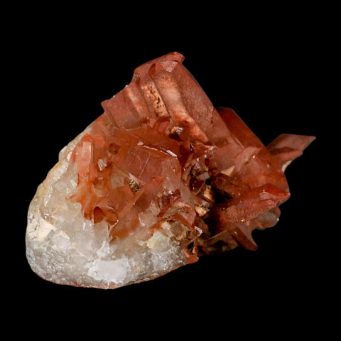 3.4" Natural Red Ferruginous Quartz Crystal Cluster Mineral Specimen Meknes Morocco