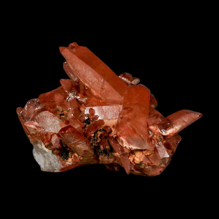 3.4" Natural Red Ferruginous Quartz Crystal Cluster Mineral Specimen Meknes Morocco