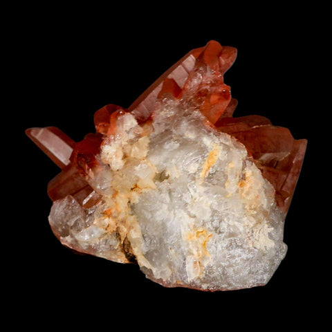 3.4" Natural Red Ferruginous Quartz Crystal Cluster Mineral Specimen Meknes Morocco