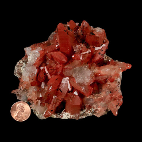 3.9" Natural Red Ferruginous Quartz Crystal Cluster Mineral Specimen Meknes Morocco