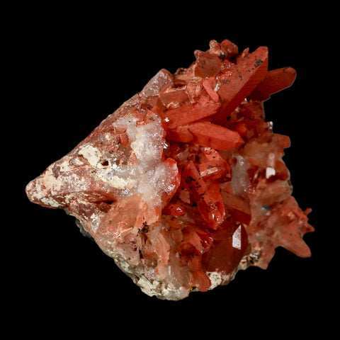 3.9" Natural Red Ferruginous Quartz Crystal Cluster Mineral Specimen Meknes Morocco