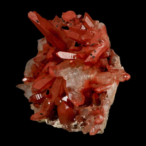 3.9" Natural Red Ferruginous Quartz Crystal Cluster Mineral Specimen Meknes Morocco