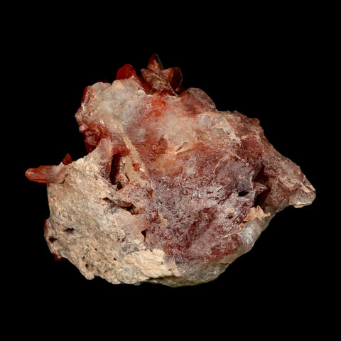 3.9" Natural Red Ferruginous Quartz Crystal Cluster Mineral Specimen Meknes Morocco