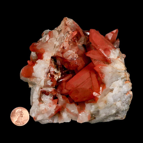 4.1" Natural Red Ferruginous Quartz Crystal Cluster Mineral Specimen Meknes Morocco