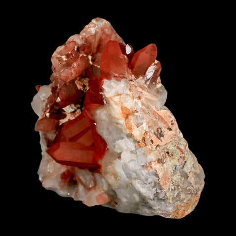 4.1" Natural Red Ferruginous Quartz Crystal Cluster Mineral Specimen Meknes Morocco