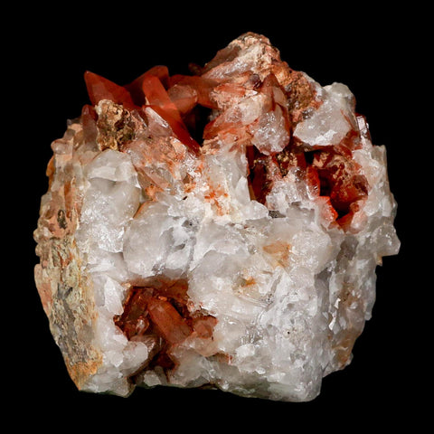 4.1" Natural Red Ferruginous Quartz Crystal Cluster Mineral Specimen Meknes Morocco