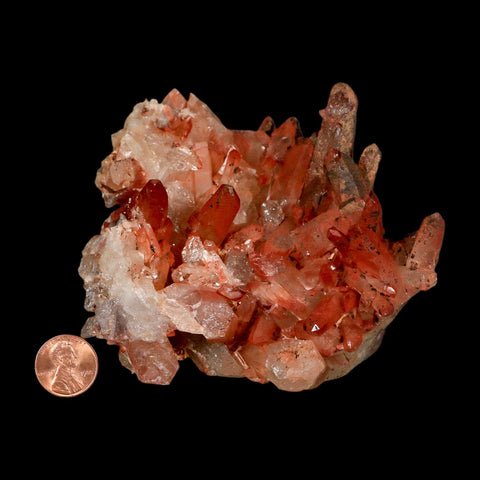 4.1" Natural Red Ferruginous Quartz Crystal Cluster Mineral Specimen Meknes Morocco