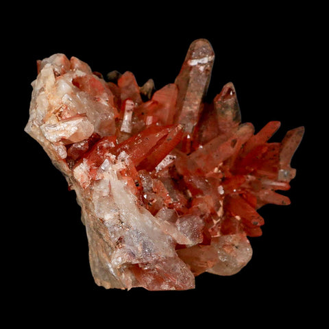 4.1" Natural Red Ferruginous Quartz Crystal Cluster Mineral Specimen Meknes Morocco