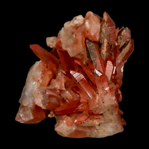 4.1" Natural Red Ferruginous Quartz Crystal Cluster Mineral Specimen Meknes Morocco