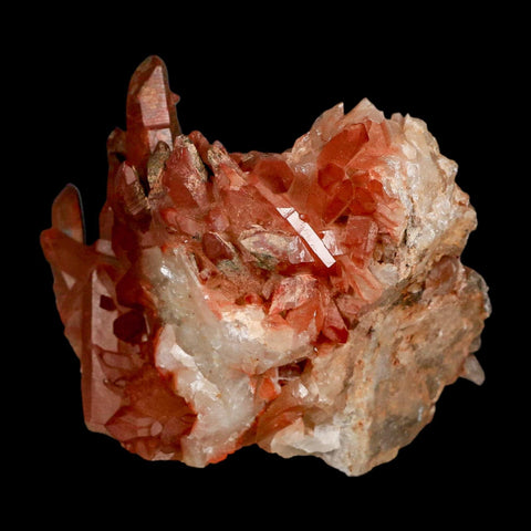 4.1" Natural Red Ferruginous Quartz Crystal Cluster Mineral Specimen Meknes Morocco