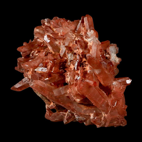 3.9" Natural Red Ferruginous Quartz Crystal Cluster Mineral Specimen Meknes Morocco