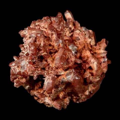 3.9" Natural Red Ferruginous Quartz Crystal Cluster Mineral Specimen Meknes Morocco