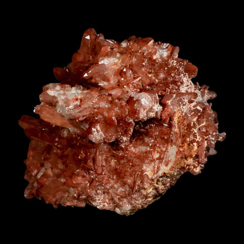3.9" Natural Red Ferruginous Quartz Crystal Cluster Mineral Specimen Meknes Morocco