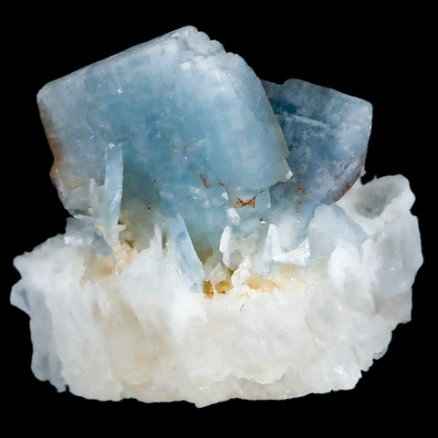2" Ice Blue Tabular Barite Blades Crystal Mineral Specimen Meknes-Tafilalet  Morocco - Fossil Age Minerals