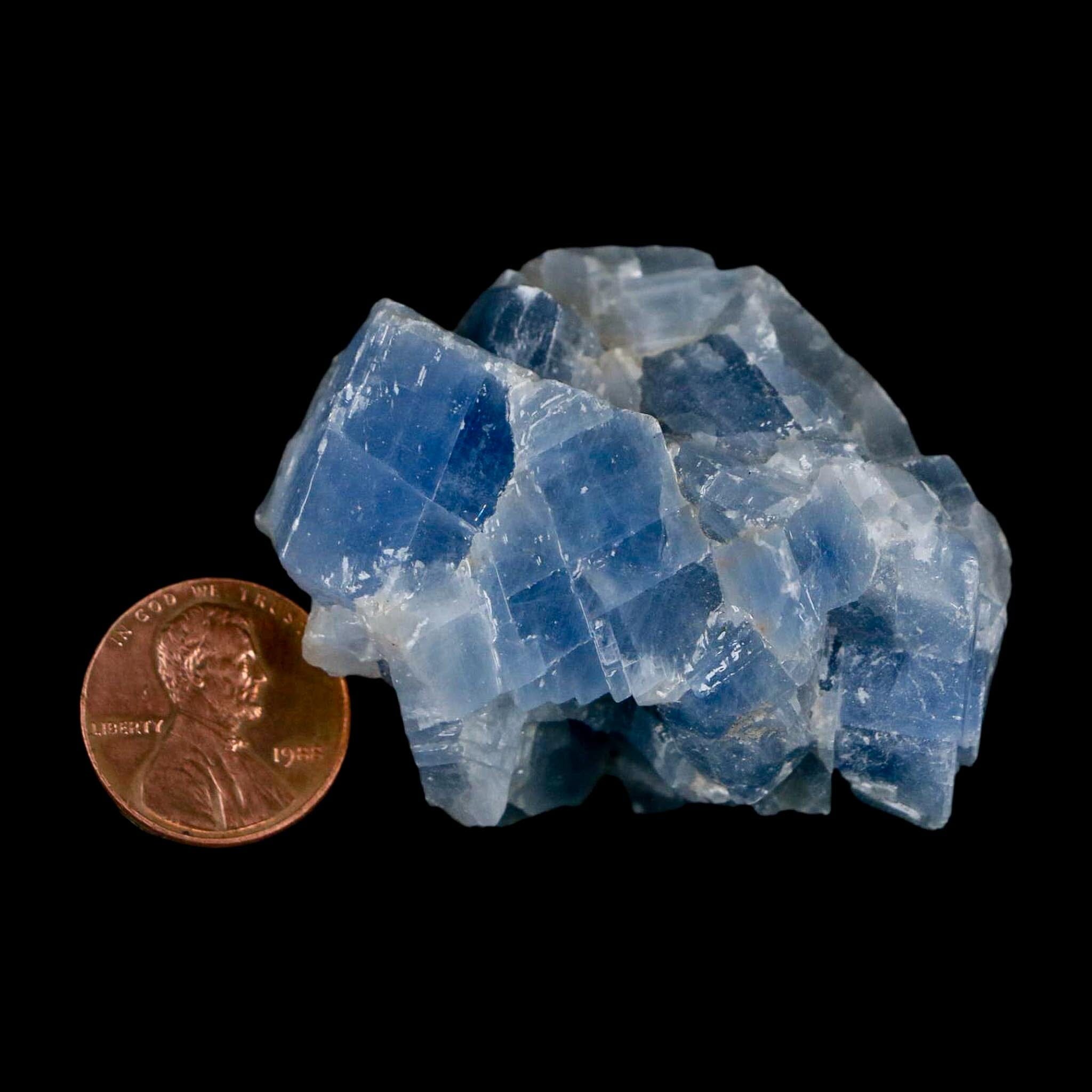 2" Natural Rough Ice Blue Calcite Crystal Mineral Specimen Nuevo Leon Mexico - Fossil Age Minerals