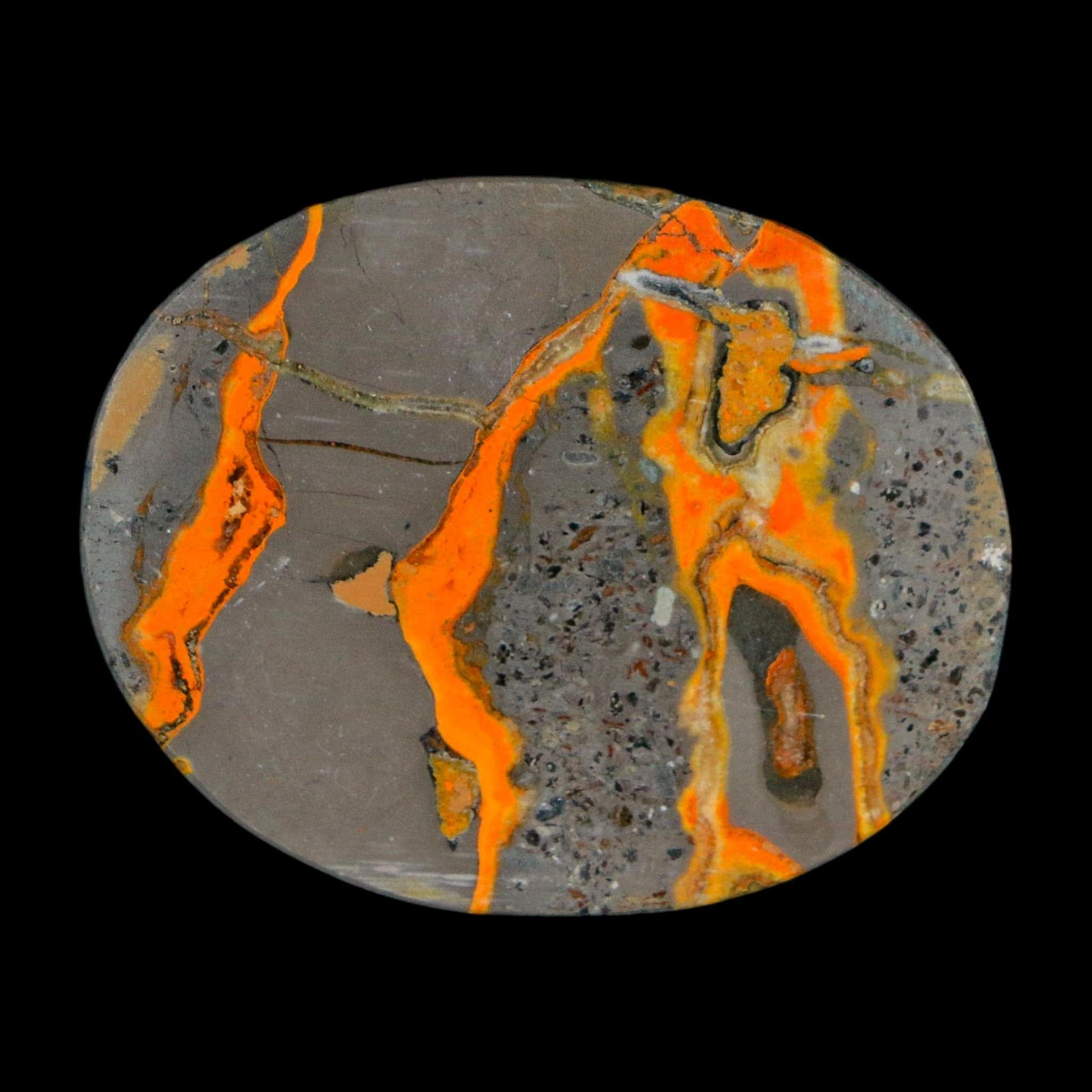1.8" Bumblebee Jasper Natural Polished Mineral Palm Stone Java Indonesia - Fossil Age Minerals