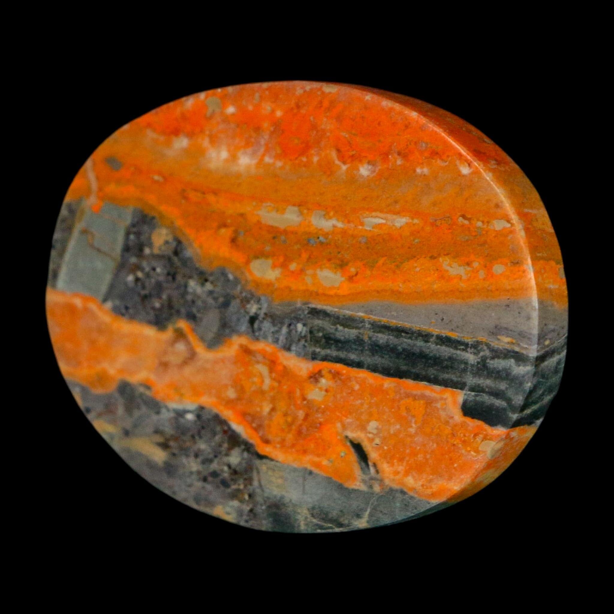 1.8" Bumblebee Jasper Natural Polished Mineral Palm Stone Java Indonesia - Fossil Age Minerals