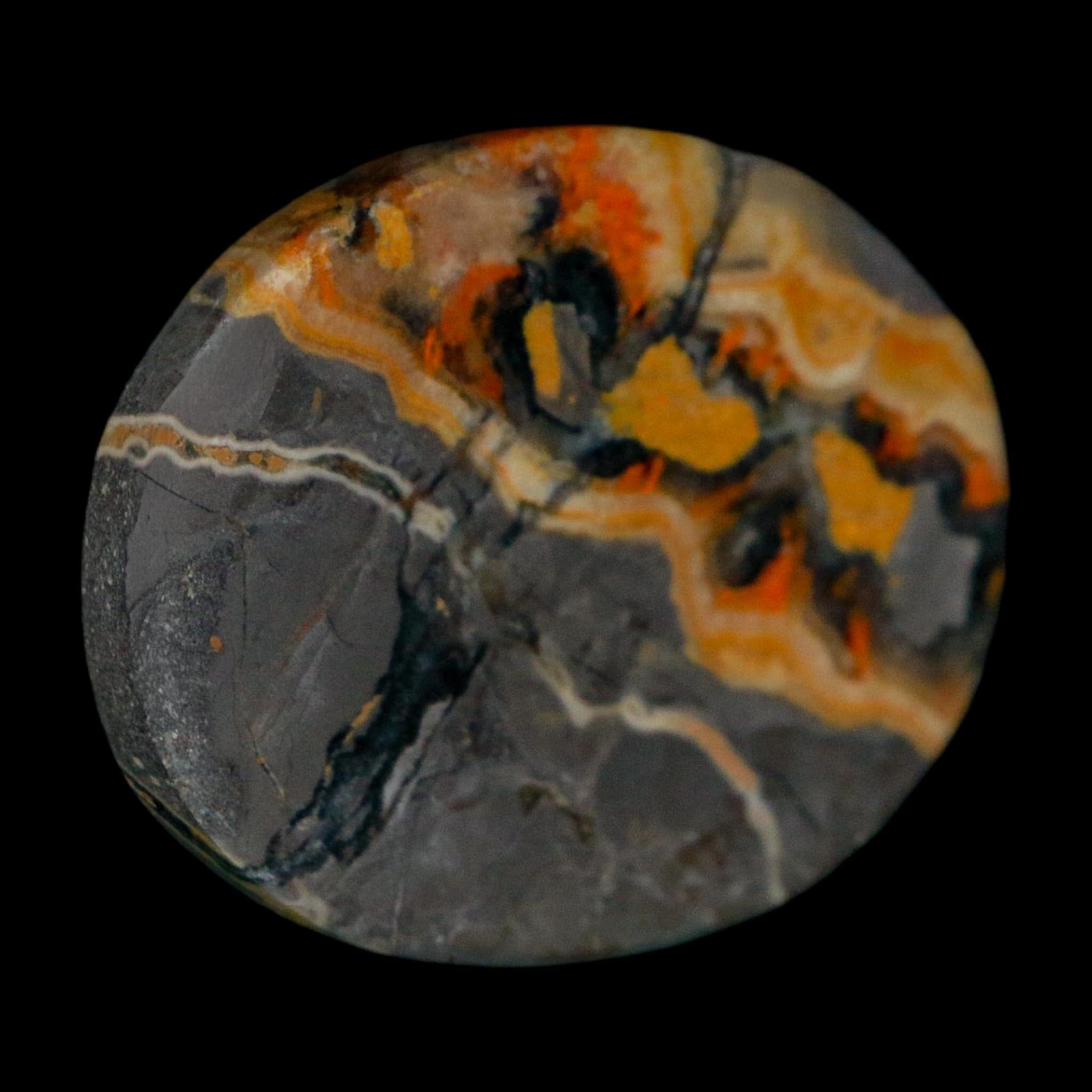 1.9" Bumblebee Jasper Natural Polished Mineral Palm Stone Java Indonesia - Fossil Age Minerals