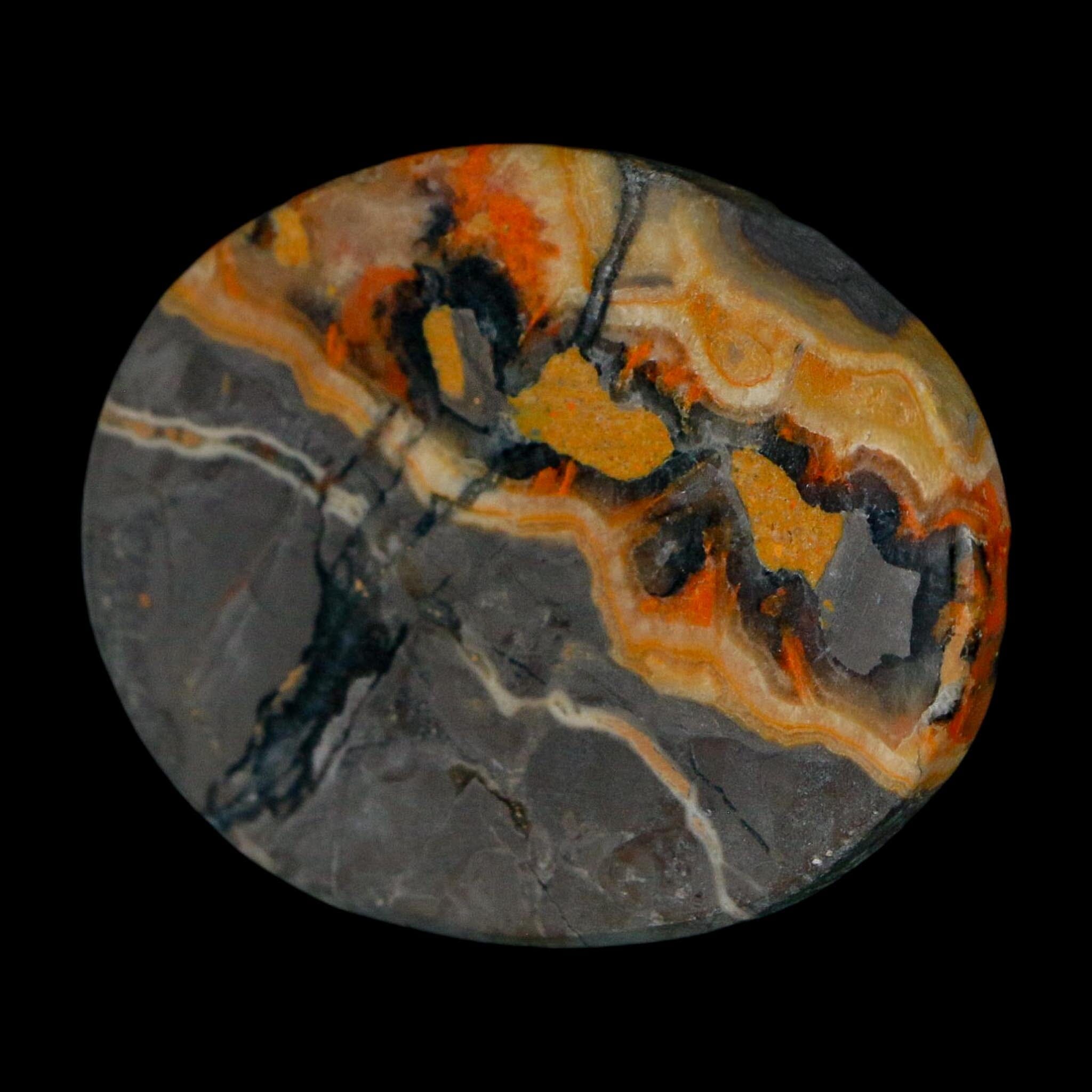 1.9" Bumblebee Jasper Natural Polished Mineral Palm Stone Java Indonesia - Fossil Age Minerals