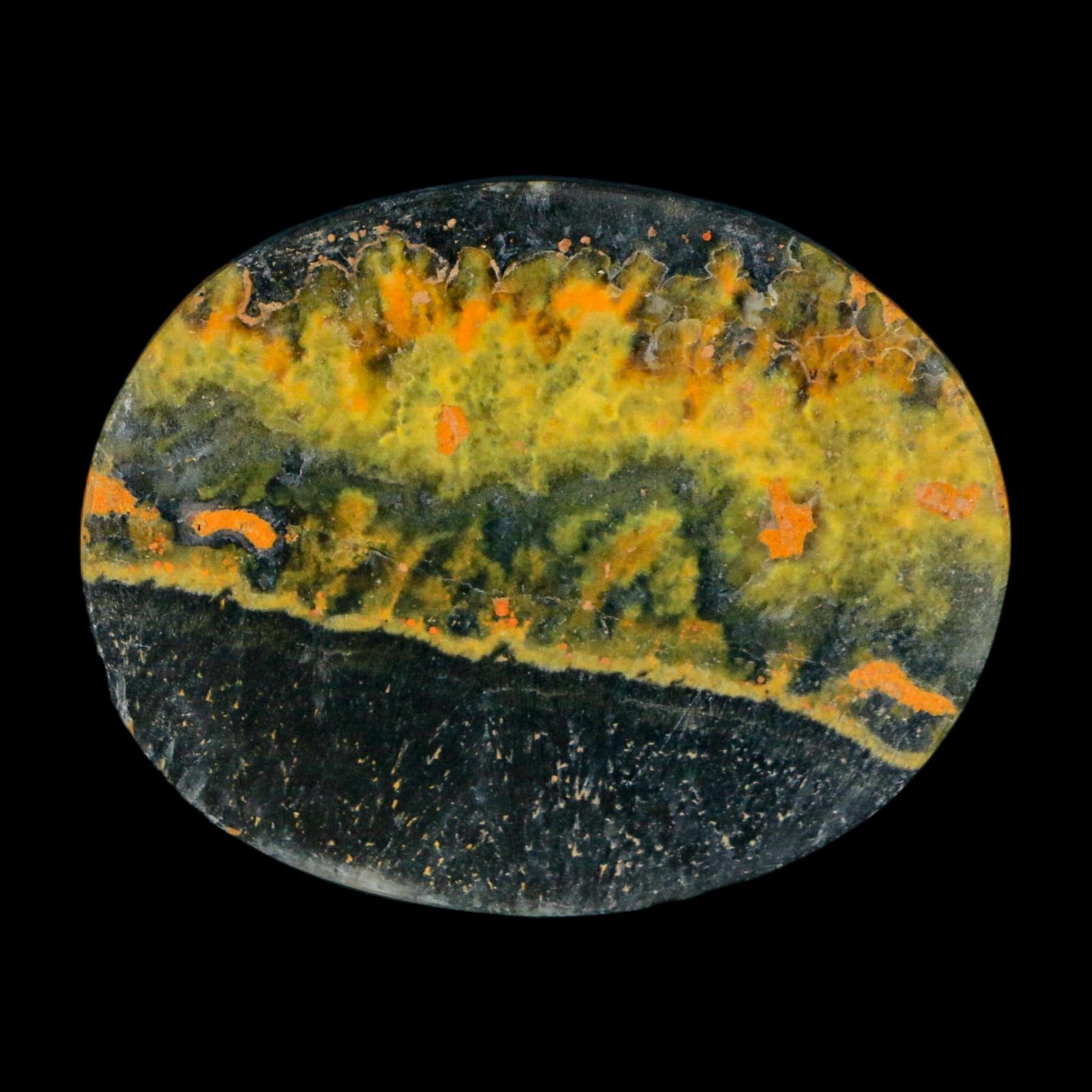 1.8" Bumblebee Jasper Natural Polished Mineral Palm Stone Java Indonesia - Fossil Age Minerals
