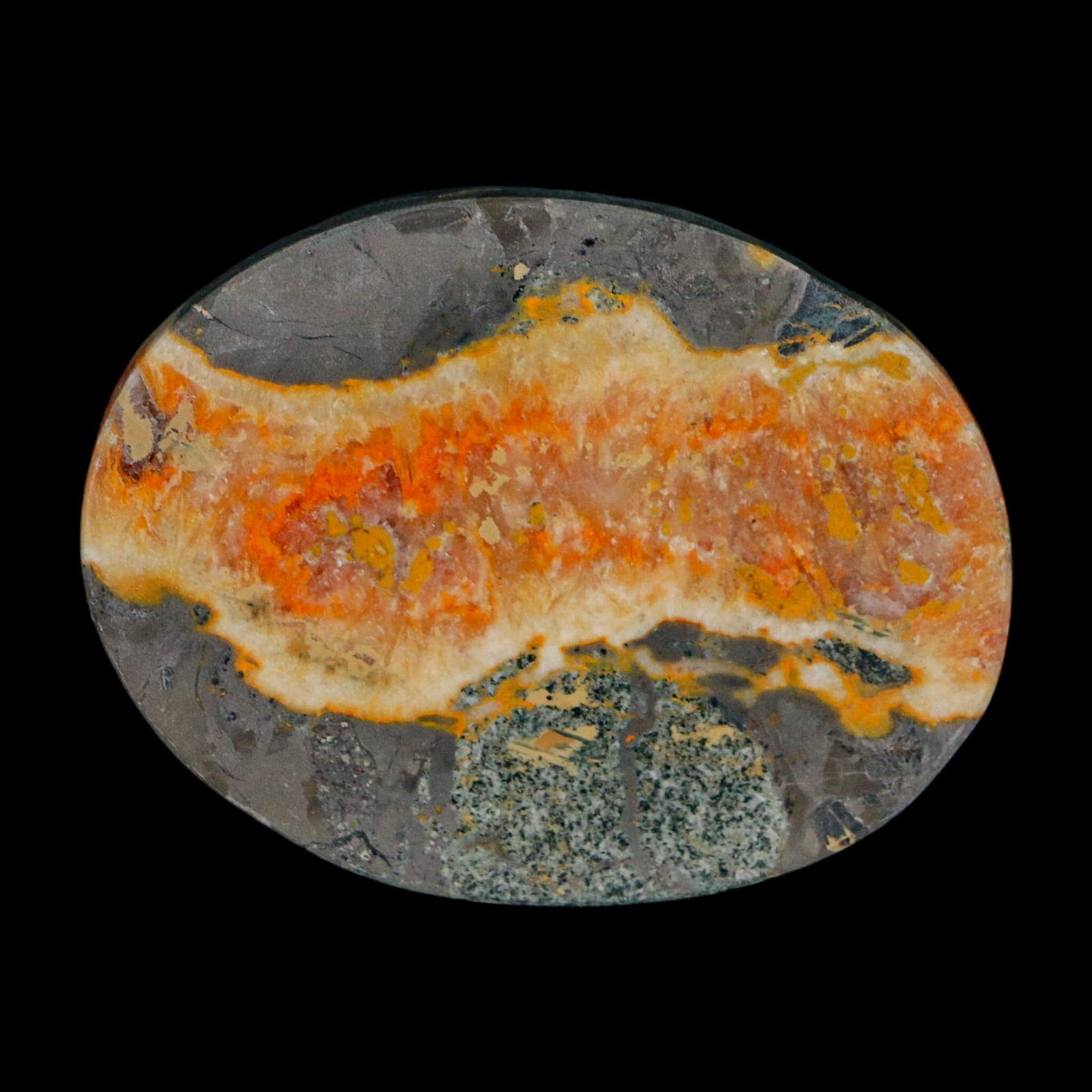 1.9" Bumblebee Jasper Natural Polished Mineral Palm Stone Java Indonesia - Fossil Age Minerals