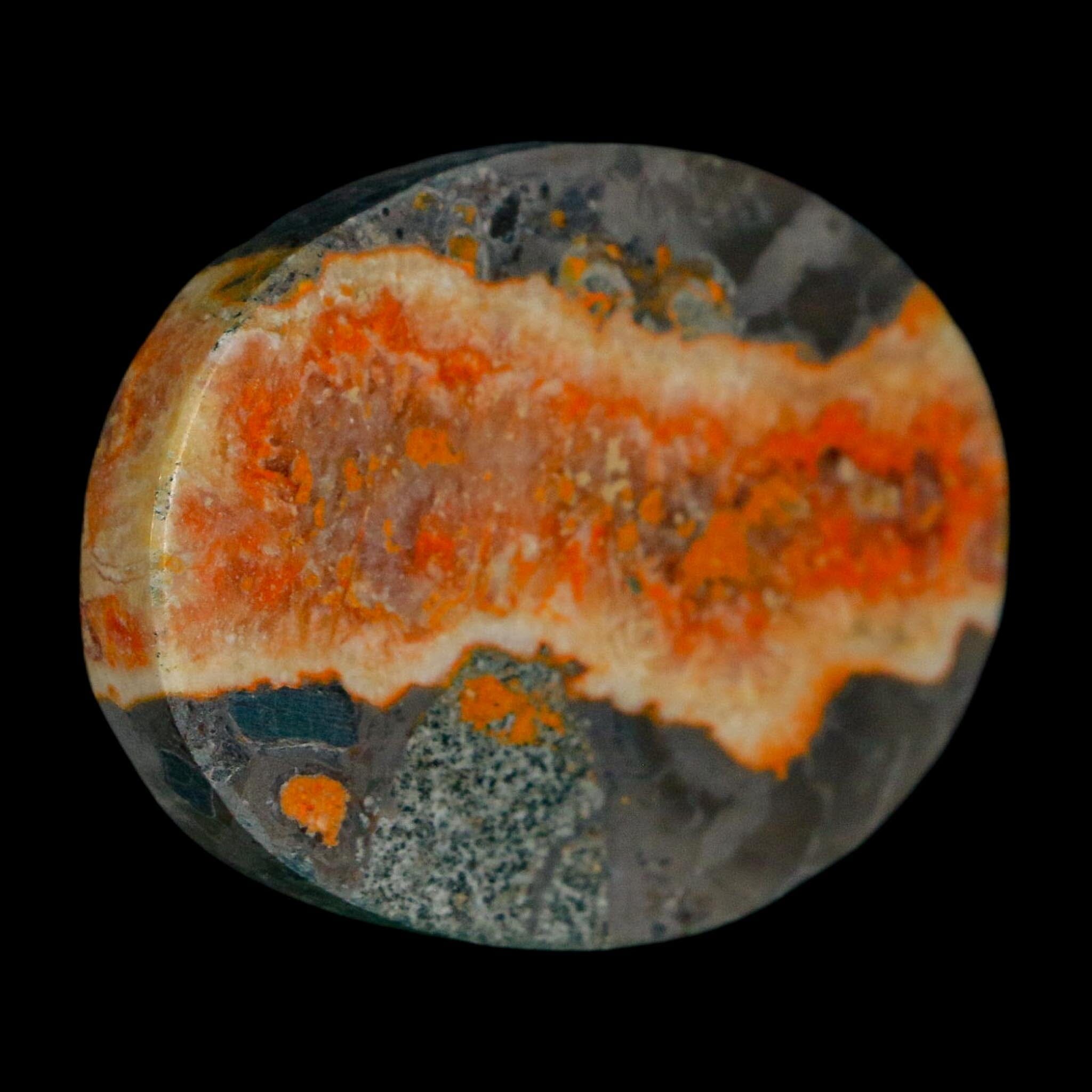 1.9" Bumblebee Jasper Natural Polished Mineral Palm Stone Java Indonesia - Fossil Age Minerals