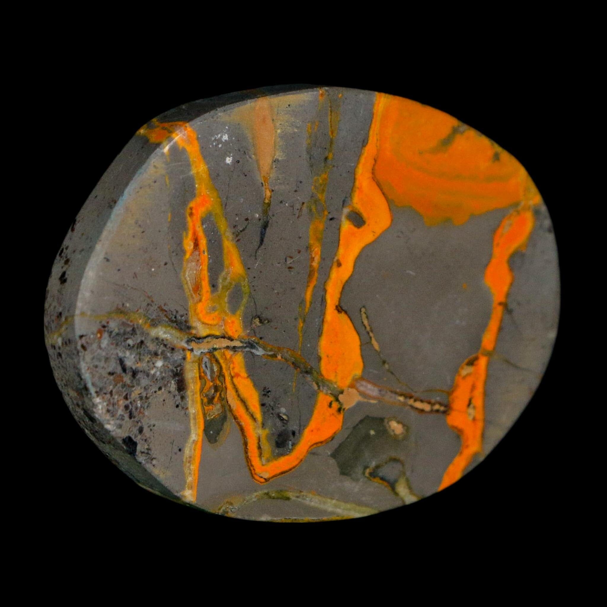 1.9" Bumblebee Jasper Natural Polished Mineral Palm Stone Java Indonesia - Fossil Age Minerals