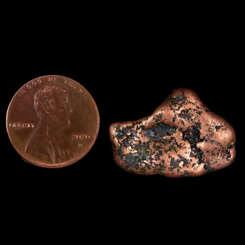 1" Solid Native Copper Polished Nugget Mineral Keweenaw Michigan - Fossil Age Minerals
