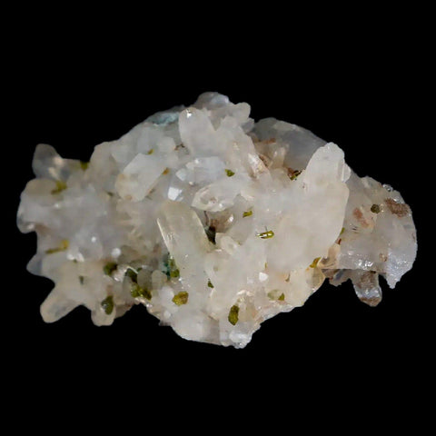 2.1" Rough Green Epidote Crystals On Quartz Cluster Mineral Specimen Imilchil, Morocco - Fossil Age Minerals