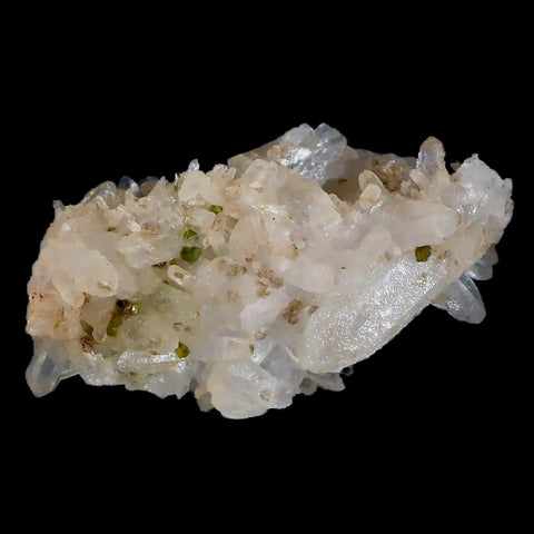 2.1" Rough Green Epidote Crystals On Quartz Cluster Mineral Specimen Imilchil, Morocco - Fossil Age Minerals