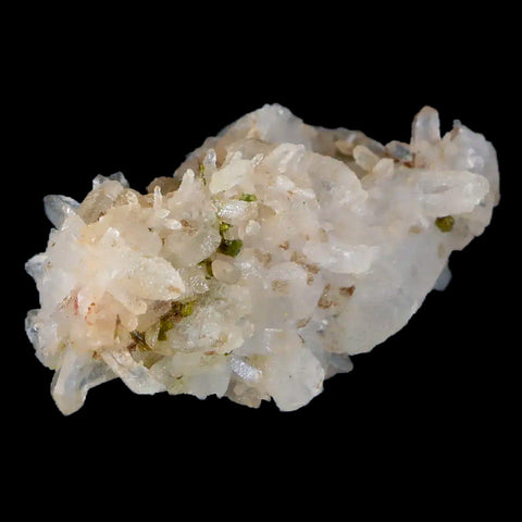 2.1" Rough Green Epidote Crystals On Quartz Cluster Mineral Specimen Imilchil, Morocco - Fossil Age Minerals