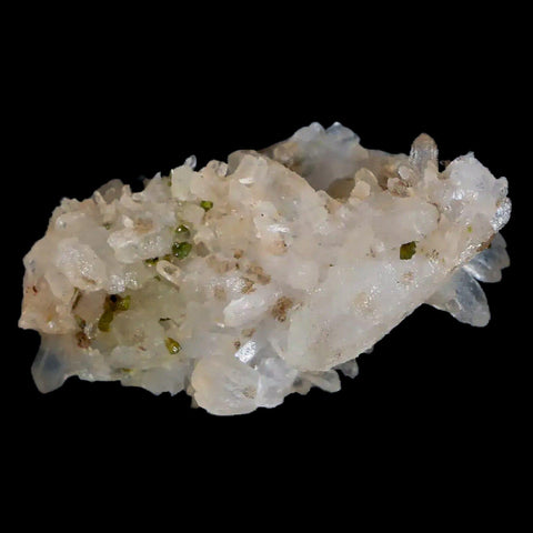 2.1" Rough Green Epidote Crystals On Quartz Cluster Mineral Specimen Imilchil, Morocco - Fossil Age Minerals