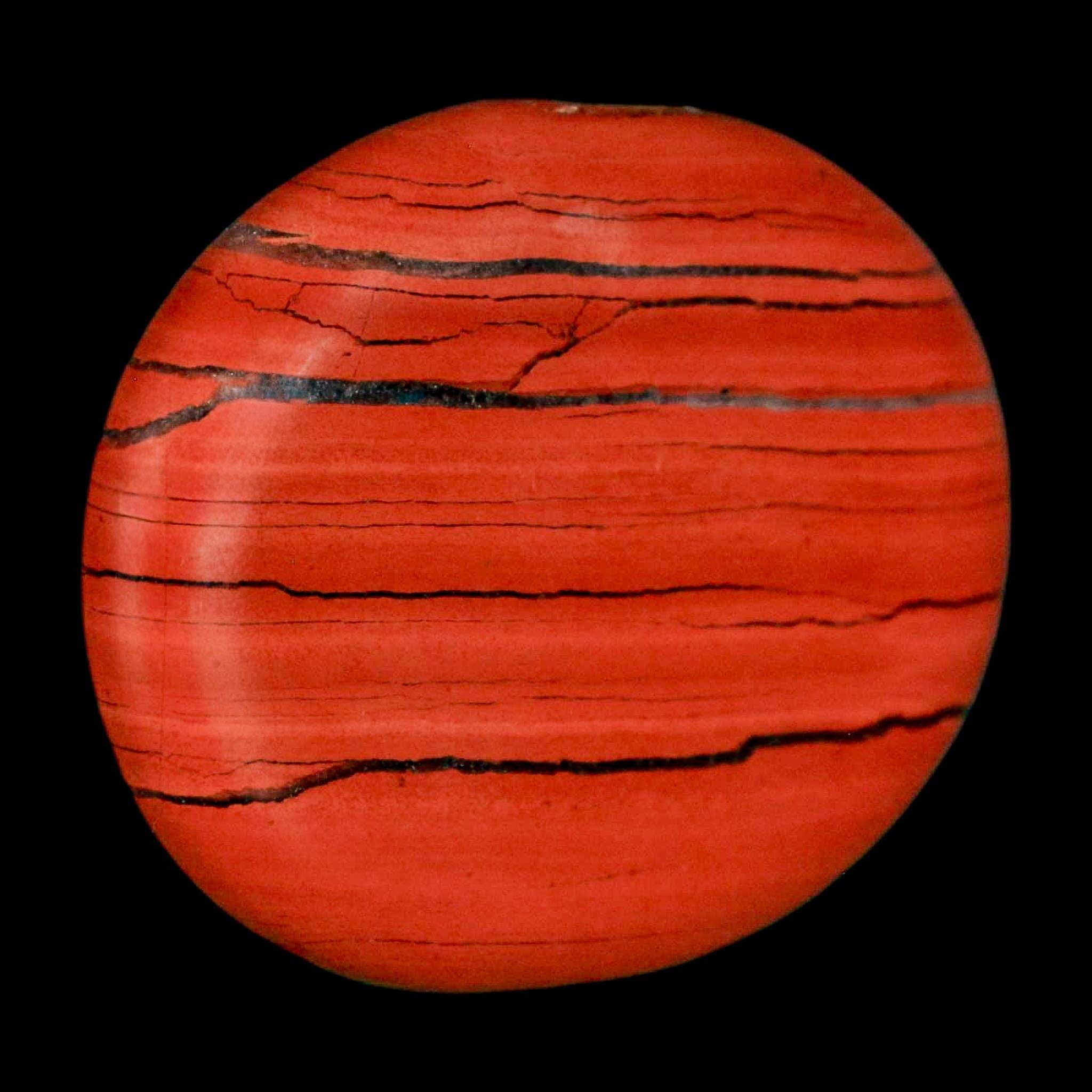 2" Polished Natural Brecciated Jasper Stone Worry Palm Stone Minas Gerais Brazil - Fossil Age Minerals