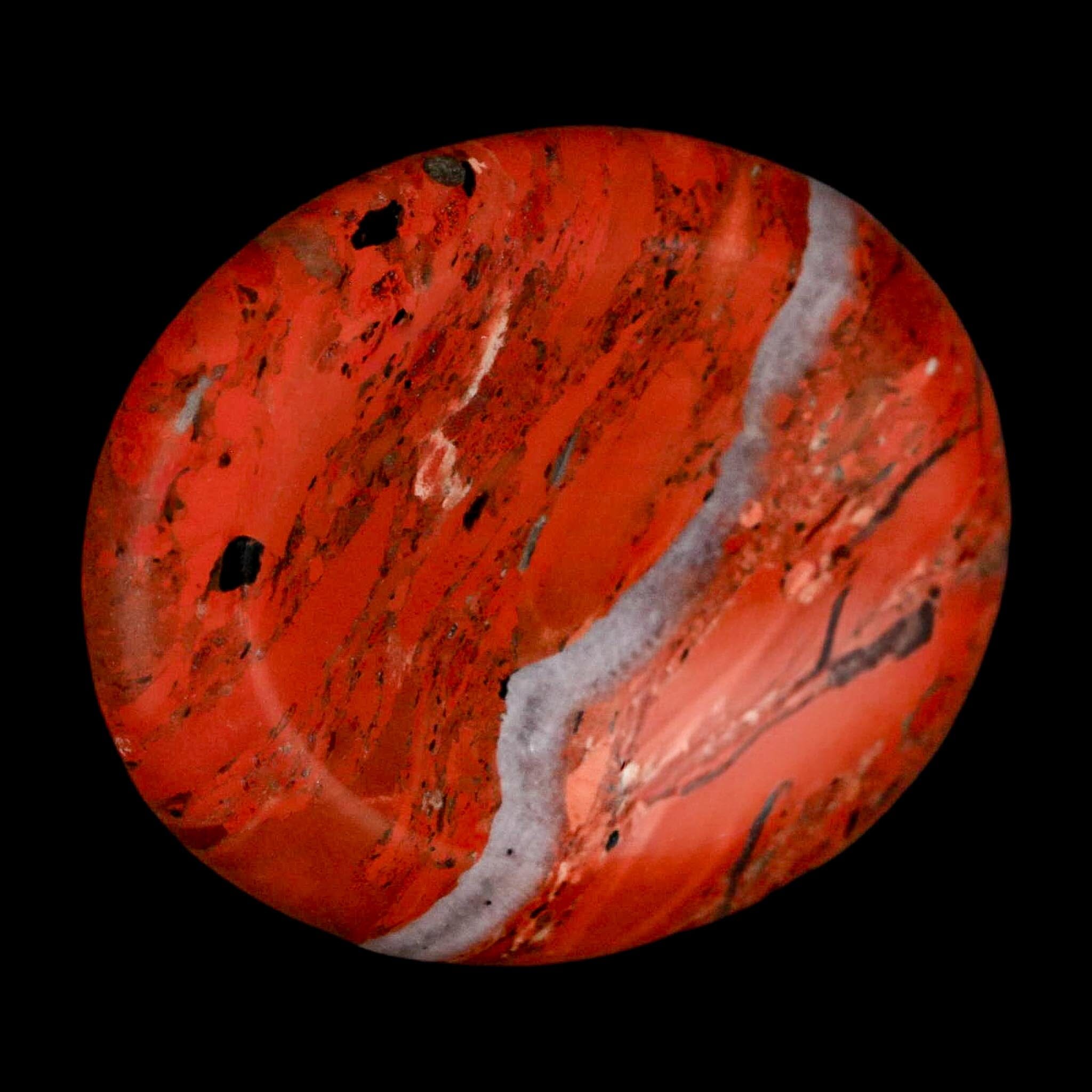 2" Polished Natural Brecciated Jasper Stone Worry Palm Stone Minas Gerais Brazil - Fossil Age Minerals