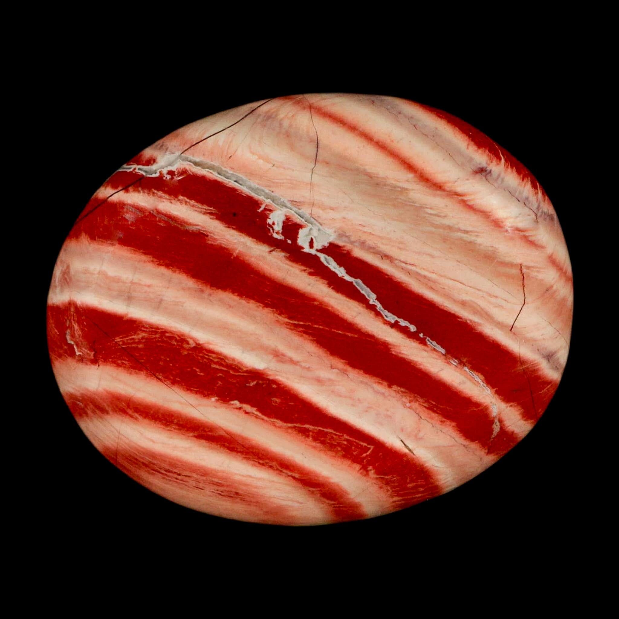 2" Polished Natural Brecciated Jasper Stone Worry Palm Stone Minas Gerais Brazil - Fossil Age Minerals